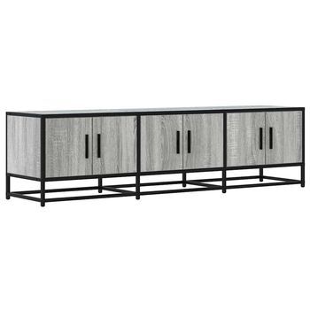 Mueble Tv Madera Ingeniería Y Metal Gris Sonoma 150x35x41 Cm Vidaxl