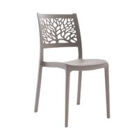 conjunto de 6 sillas de resina para interior o exterior gris tortola