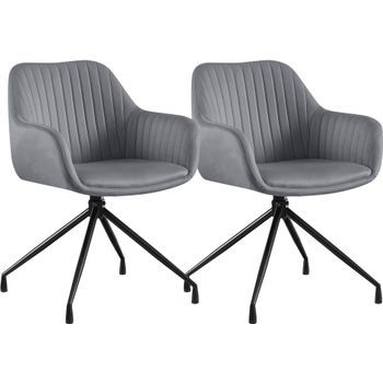 Set De 2 Sillas De Comedor Novanis Terciopelo Gris Oscuro 58x58x81 Cm Clp