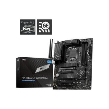 Placa Base MSI PRO B760-P Intel B760 LGA 1700 DDR4 ATX WiFi 6E 2.5GbE RAID
