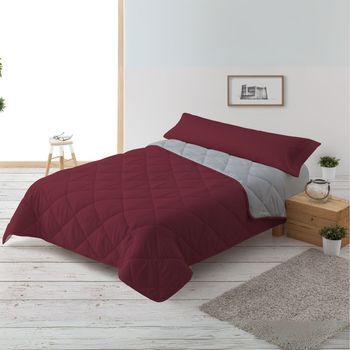Relleno Nórdico 300gr Bicolor Reversible Cama 150cm (240x220cm) Granate/gris Donegal Collections