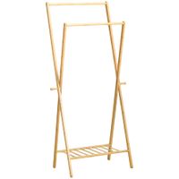 perchero de pie 74x42x150 cm madera natural