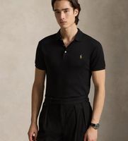 polo ralph lauren para hombre 710685514002 polo de tacto suave slim fit negro xl casual algodon manga corta