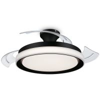 philips ventilador de techo con aspas retractiles y luz led 28w negro