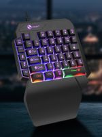teclado mecanico de una mano para juegos con cable caracteres grabados con radiometal soporte ergonomico para la mano