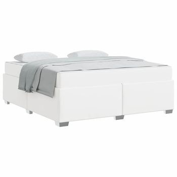Estructura De Cama Blanco 180 X 200 Cm Cuero Sintético