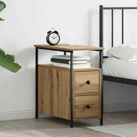 mesita de noche - mueble para dormitorio - madera contrachapada - roble artisan 30x60x60cm
