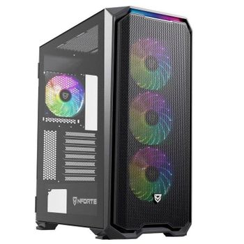 Carcasa Nfortec Krater X ATX Negra Cristal Templado 4 Ventiladores ARGB