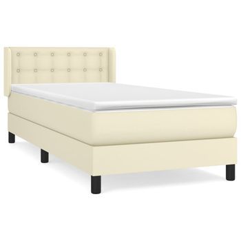Cama Tapizada 203x103x88 Cm Vinilo - Crema