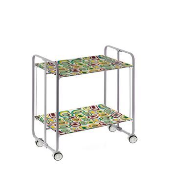 Carrito Auxiliar Plegable Bauhaus Con Ruedas – Armazón Metálico Gris, 2 Niveles, 4 Posiciones Ajustables,,80