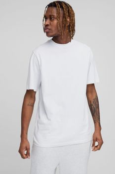 Camiseta Tall Básica Con Cuello De Caja, Blanco