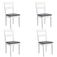 pack de muebles de cocina lita en colores blanco y gris 4 sillas de melamina tapizadas