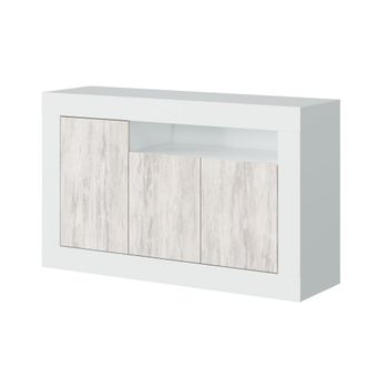 Aparador con 3 puertas y 1 nicho de almacenamiento l144 cm - blanco