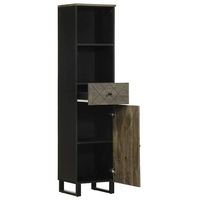 mueble de bano  armario de bano de madera maciza de mango negro 38x33x160 cm