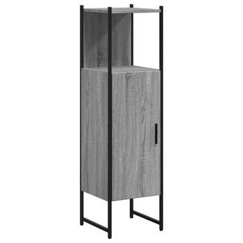 Armario De Baño Madera De Ingeniería Gris Sonoma 33x33x120,5 Cm Vidaxl