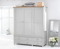somerset oak and grey 3 door 4 drawer wardrobe