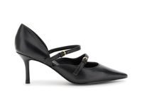 escote de piel con doble tira black