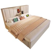 cama tapizada de 160 x 200 cm - cama individual multifuncional con almacenaje cama hidraulica rellenable - beige