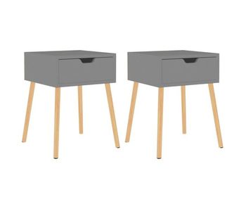 Vidaxl mesitas de noche 2 uds madera de ingeniería gris 40x40x56 cm