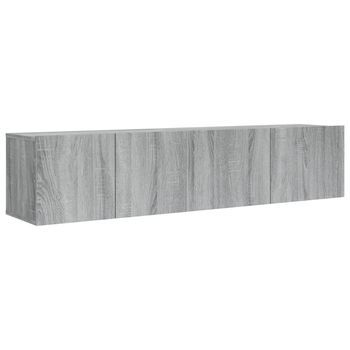 Set De 2 Uds Muebles Tv | Mueble De Salón | Armario Tv Madera Contrachapada Gris Sonoma