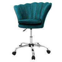silla de oficina terciopelo azul giratorio 360 con 5 ruedas