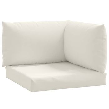 Cojines Para Sofá De Palets 3 Uds Tela Crema Melange Vidaxl