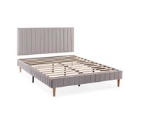 base tapizada  cabecero eris 140x200 cm gris claro