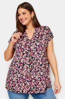 yours blusa de flores rosas con jaretas mujer curvy y tallas grandes yours
