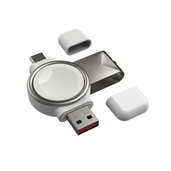 Cargador inalámbrico portátil USB-C de 3W para iWatch 8 7 6 SE 5 4 Estación de carga