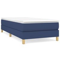 estructura de cama individual para adultos con somier - tela azul 90x190 cm