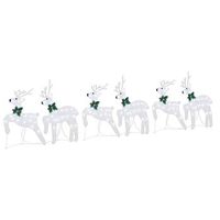 renos led 6 uds plateado 45 x 19 x 65 cm tela vidaxl