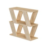mesa auxiliar de 3 estantes l60 cm - roble