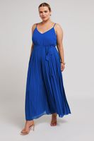 yours london vestido plisado azul de tirantes  mujer curvy y tallas grandes yours london