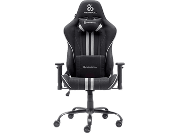 Silla gaming - Newskill Kitsune V2, Cojines cervical y lumbar, Reclinable 180º, Hasta 136 kg, Gris