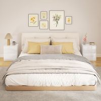 2 mesitas de noche de melamina de madera homcom 40x34x45 cm blanco