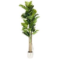planta artificial en maceta para interior moderna de plastico maceta blanca 221 cm monstera plant