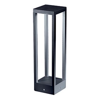 Home Pole - Poste De Jardín Led Para Fijar Al Suelo - Luz Nocturna Cálida 3000k 230v 15w 1590lm Azafrán - Gris Oscuro