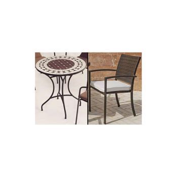 Conjunto Terraza Jardín Mesa Y 4 Sillones Resistentes Y Elegantes