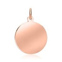 8 quilates colgante de oro rosa circulo grabable