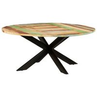 mesa de comedor redonda madera maciza reciclada 175x75 cm vidaxl