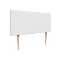 cabecero de lino natural liso 105x105cm con patas camas 105 - blanco
