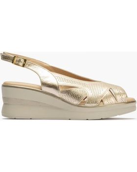 de PITILLOS SANDALIA DE PIEL CON CUNA PARA MUJER 10362 COLOR ORO DORADO
