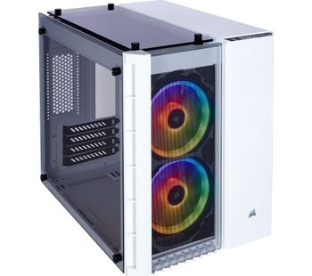 CORSAIR Crystal Series 280X microATX Mini Tower PC Case - White, White