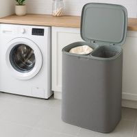 cesto de la ropa gris  90l