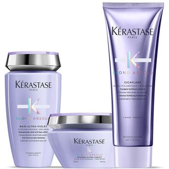 Trío de champú, acondicionador y mascarilla Blond Absolu Ultra Violet de Kérastase