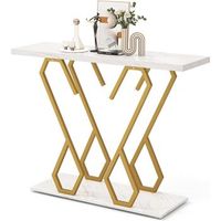 mesa de entrada de marmol artifical costway 100 x 30 x 80 cm