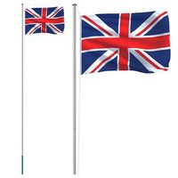 mastil y bandera de reino unido aluminio 608 m vidaxl