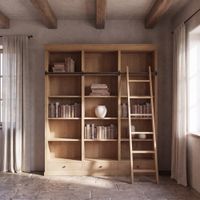 libreria de 190 cm de mango con escalera corredera