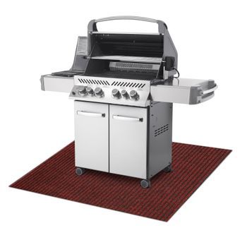 Estera Protectora Para Parrilla Gin 3086 Para Terraza, Exterior - Rojo 100x200 Cm