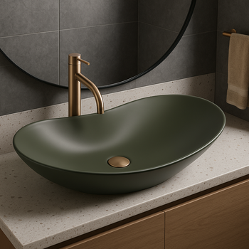Lavabo Sobre Encimera Rea Royal Green Oval